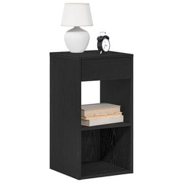 Vidaxl Noćni ormarić s ladicom crni 35x34x66,5 cm