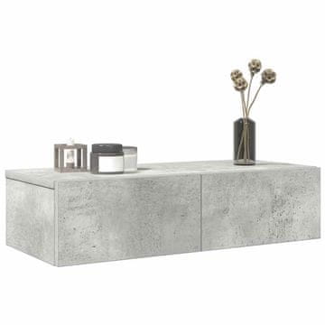 Vidaxl Zidna polica s ladicama betonsko siva 60x26,5x15 cm