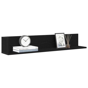 Vidaxl Zidne police, 2 kom, crne, 100 x 16,5 x 16,5 cm