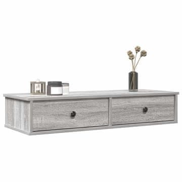 Vidaxl Zidna polica s ladicama siva sonoma hrast 100x37,5x19 cm
