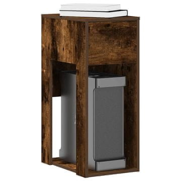 Vidaxl Računalni stalak s ladicom dimljeni hrast 30x44x74 cm