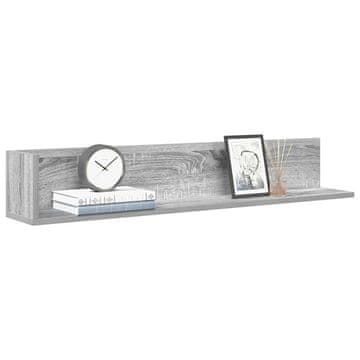 Vidaxl Zidne police, 2 kom, sivi hrast sonoma, 100 x 16,5 x 16,5 cm