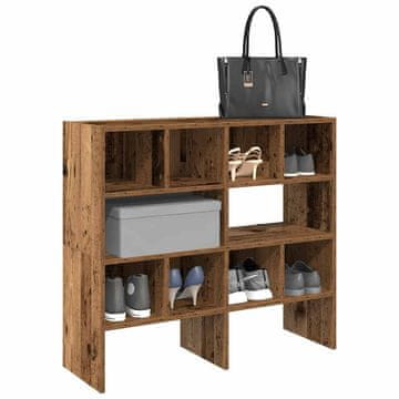 Vidaxl Stalak za cipele 2 kom, složiv, antikno drvo, 89,5 x 30 x 40 cm