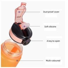 LIVEFY boca za vodu Panter 1l, zarančasta / ljubičasta