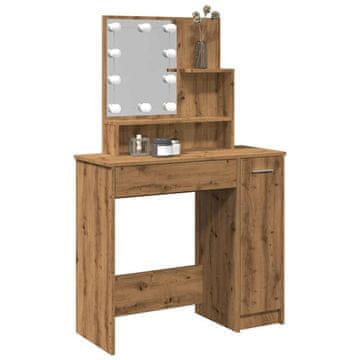 Vidaxl Toaletni stolić s LED svjetlima, Artisan hrast, 86,5 x 35 x 136 cm
