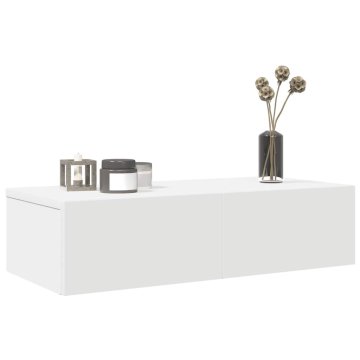 Vidaxl Zidna polica s ladicama bijela 60x26,5x15 cm