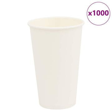 Vidaxl Papirnate čaše, 1000 kom, 450 ml, 400 ml, bijele