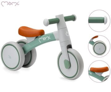MoMi TEDI dječji bicikl / pogon, int. + van. korištenje, čvrst okvir
