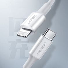 Ugreen MFi USB-C - iPhone Lightning kabel 20W 3A 0,25m - bijeli