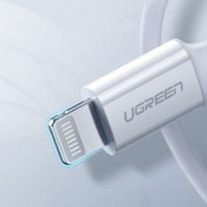 Ugreen MFi USB-C - iPhone Lightning kabel 20W 3A 0,25m - bijeli