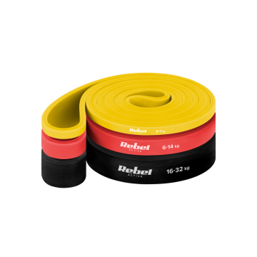 Rebel Set od 3 gumenih traka za vježbanje power band, otporne trake za trening, fitness, Rebel