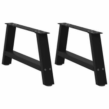 Vidaxl Noge za klub stolić, 2 kom, crne, 70 x (30-31) cm, čelik