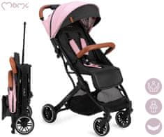 ESTELLE 2u1 kolica, sklopiva, krov, naslon, pojasevi, crno-roza