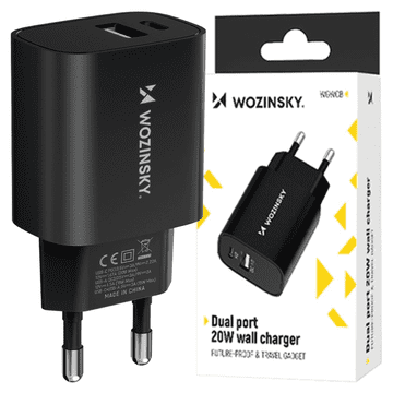 WOZINSKY USB-A i USB-C punjač 20W - brzi punjač za Samsung i iPhone