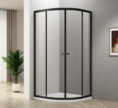 AQUALINE AQUALINE ARLETA Crna Kvartalna Tuš Kabina 800x800mm, Prozirno Staklo
