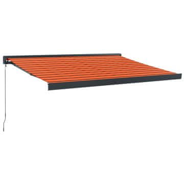 Vidaxl Tenda na uvlačenje narančasto-smeđa 3,5x2,5 m tkanina/aluminij