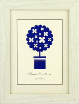 Karako Okvir za fotografiju 10x15 cm, drvo - MDF, stolni, zidni, 70 bijela