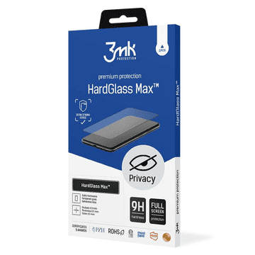 3MK Apple iPhone 12/12 Pro - tvrdo staklo za maksimalnu privatnost crno