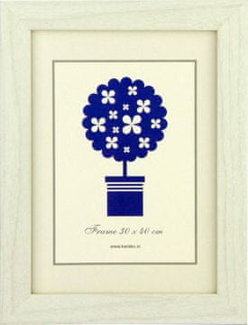 Karako Okvir za fotografiju 30x40 cm, drvo – MDF, stolni, zidni, 70 bijel