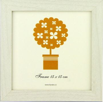 Karako Okvir za fotografiju 15x15 cm, drvo – MDF, stolni, zidni, 70 bijela