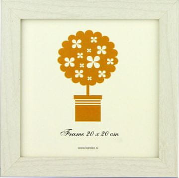 Karako Okvir za fotografiju 20x20 cm, drvo – MDF, stolni, zidni, 70 bijela