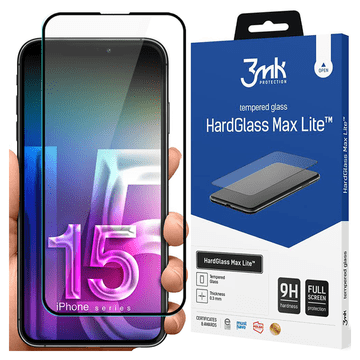 3MK Kaljeno staklo HardGlass Max Lite zaštita za iPhone 15/16 Plus