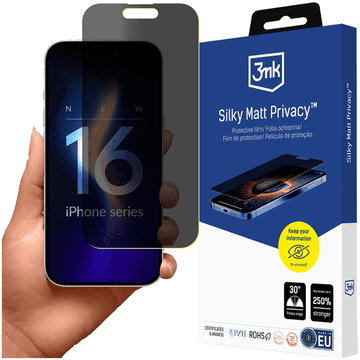 3MK Apple iPhone 16 Pro - svilenkasto matirana zaštita privatnosti