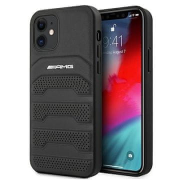 MERCEDES Kožna utisnuta maskica za iPhone 12 mini -Benz, crna