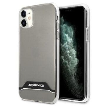MERCEDES AMG AMHCN61TCBW prozirna tvrda futrola za iPhone 11 / Xr 6.1" s galvaniziranim premazom, crno-bijela