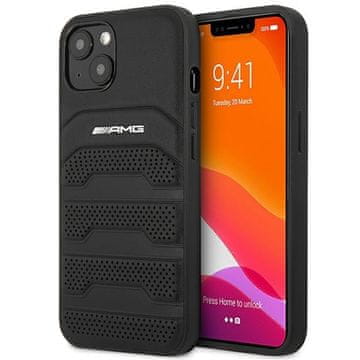 MERCEDES Kožna futrola s utisnutim linijama za iPhone 14 Plus, crna, AMG
