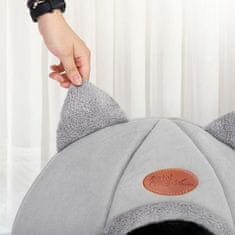 LIVEFY Plush krevet za mačke 36x36 cm, sivi