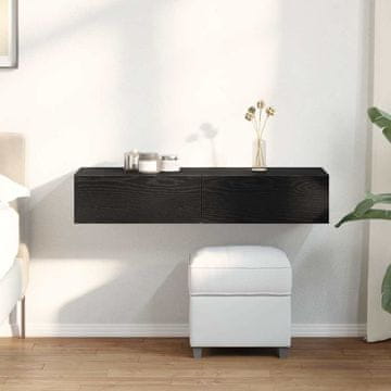 Vidaxl Zidna polica s ladicama crna 100x36x19 cm