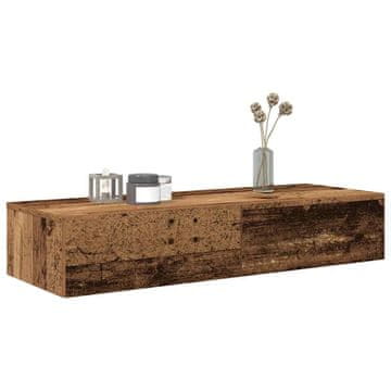 Vidaxl Zidna polica s ladicama, antikno drvo, 100x36x19 cm