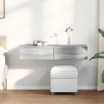 Vidaxl Zidna polica s ladicama siva sonoma hrast 100x36x19 cm