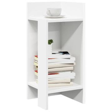 Vidaxl Pomoćni stolići 2 kom s policom bijeli 25,5 x 27 x 60 cm