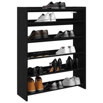 Vidaxl Stalak za cipele, crni, 80x25x100 cm, materijal na bazi drveta