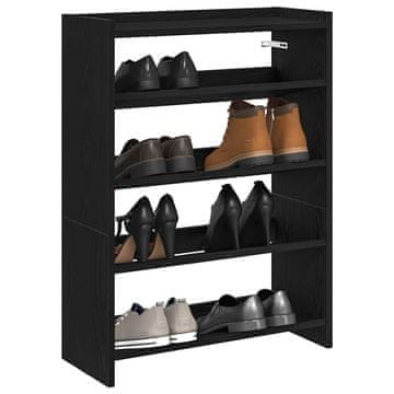 Vidaxl Stalak za cipele crni 60x25x81 cm Materijal na bazi drveta
