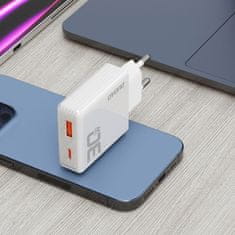 DUDAO A30EU GaN punjač USB / USB-C 30W, bijela
