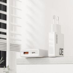 DUDAO A30EU GaN punjač USB / USB-C 30W, bijela