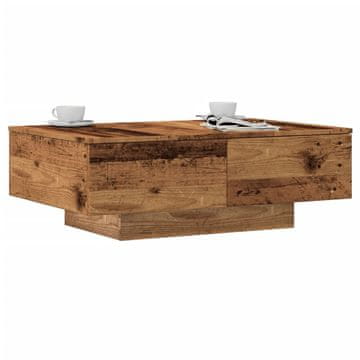 Vidaxl Klub stolić, antikno drvo, 90x60x31 cm