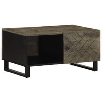 Vidaxl Klub stolić crni 80x50x40 cm masivno drvo manga