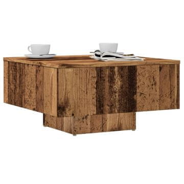 Vidaxl Klub stolić, antikno drvo, 60x60x31,5 cm, iverica