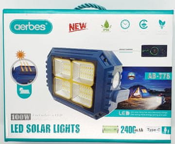 Aerbes Solarni radni LED reflektor 100W + PowerBank