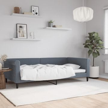 Vidaxl Kauč na razvlačenje tamno sivi 100x200 cm baršun