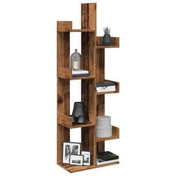 Vidaxl Polica za knjige, antikno drvo 48x25,5x140 cm