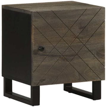 Vidaxl Noćni ormarić crni 40x33x46 cm masivno drvo manga