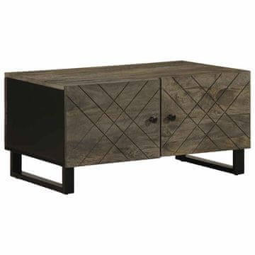 Vidaxl Klub stolić crni 80x50x40 cm masivno drvo manga