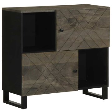 Vidaxl Ormarić crni 80x33x75 cm masivno drvo manga