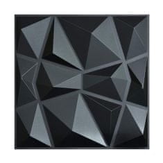 Cool Mango 3D zidne naljepnice za moderan izgled, crne PVC ploče 30 × 30 cm, 10 komada