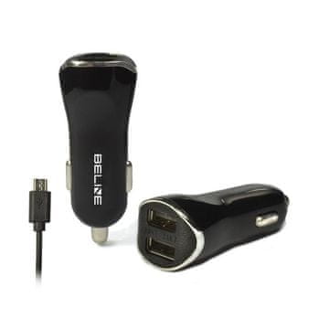 BE 2.1A USB USB-C auto punjač crne boje